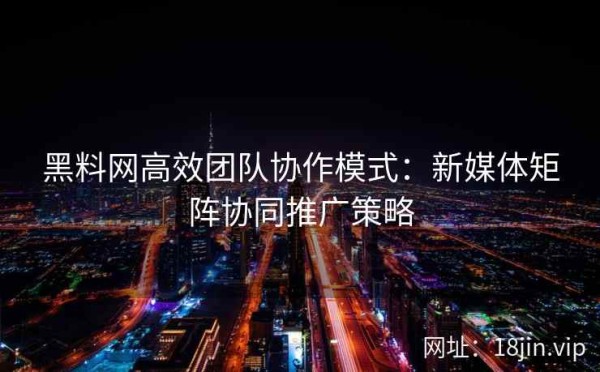 黑料网高效团队协作模式：新媒体矩阵协同推广策略