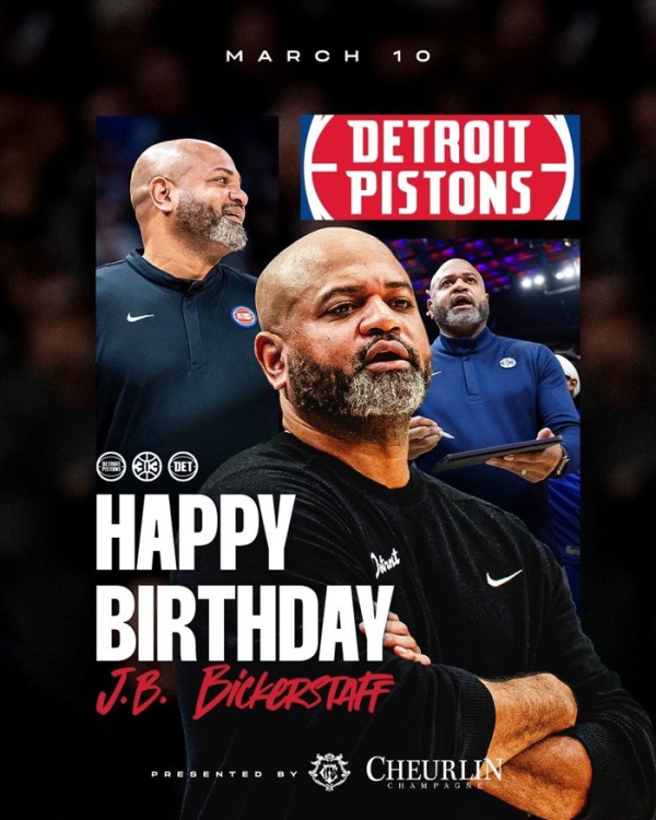 全明星主教练!活塞官方祝福比克斯塔夫生日快乐!