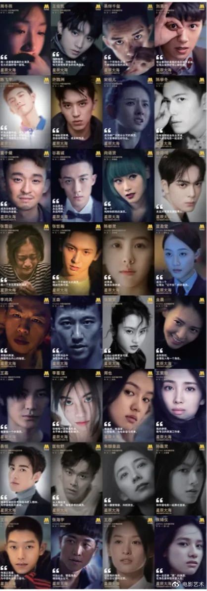 图1 入选“星辰大海”青年演员计划的３２位明星肖像