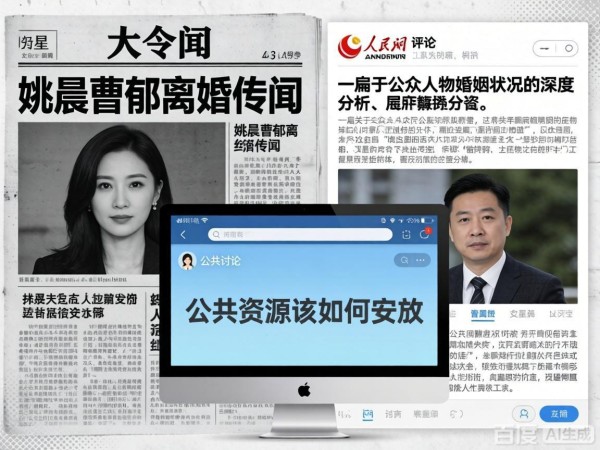 姚晨曹郁离婚传闻登顶热搜 人民网评直击乱象 明星私事霸榜背后：公共资源该如何安放？