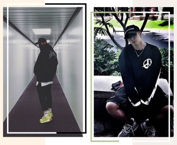 罗志祥与女友晒同款鞋子秀恩爱 却被豪车背景抢了镜