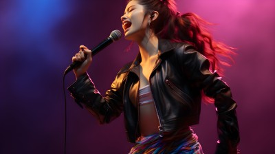 唱歌的明星摄影图片