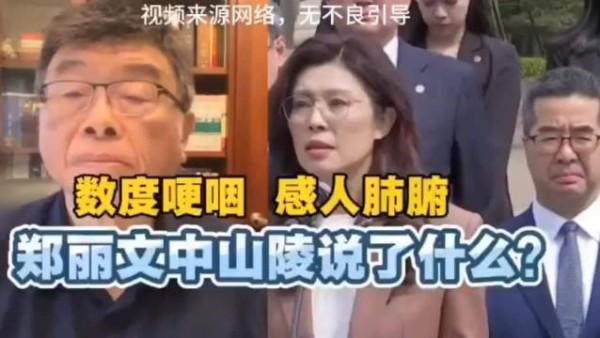 邱毅：郑丽文中山陵发言，把我一老头听感动了