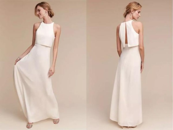 香蕉型身材适合的婚纱