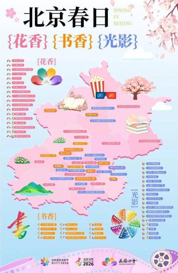 花香、书香、光影……送您一张地图，邀您共赏北京的春天