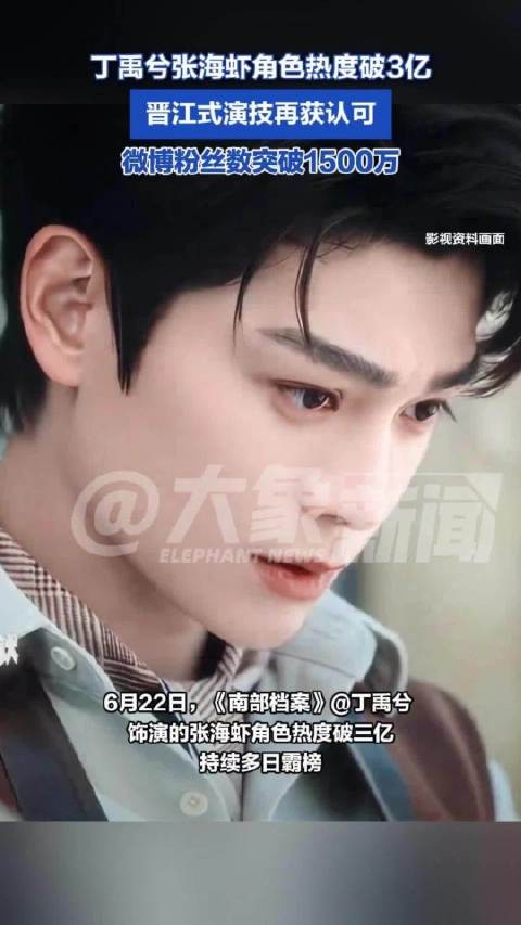 恭喜!丁禹兮张海虾角色热度破3亿