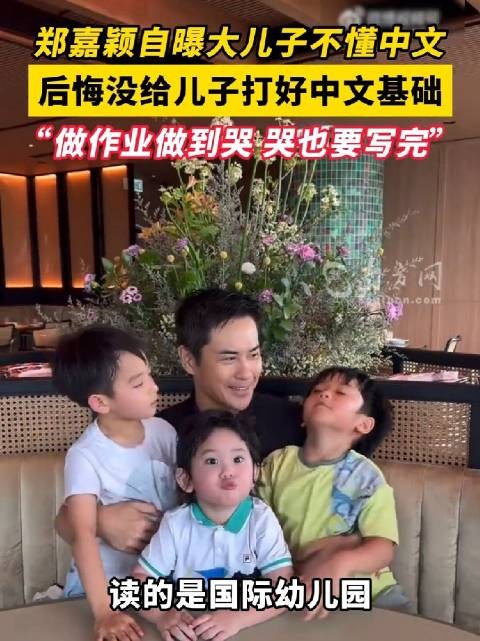 郑嘉颖称大儿子不懂中文,做作业痛哭仍坚持完成