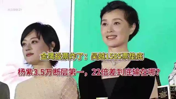 金鹰投票炸了：吴越1585票垫底，杨紫3.5万断层第一，到底输在哪里？