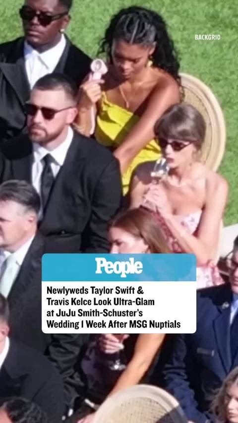 霉霉 Taylor Swift 和 Travis Kelce 今天在洛杉矶参加好友的婚礼…