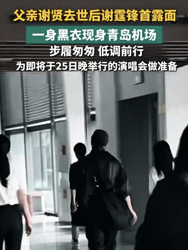 送别父亲谢贤后首现身 谢霆锋抵达青岛备战<a target=