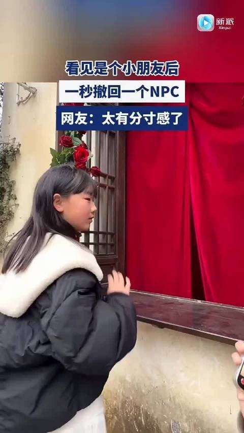 看见是个小朋友后，一秒撤回一个NPC