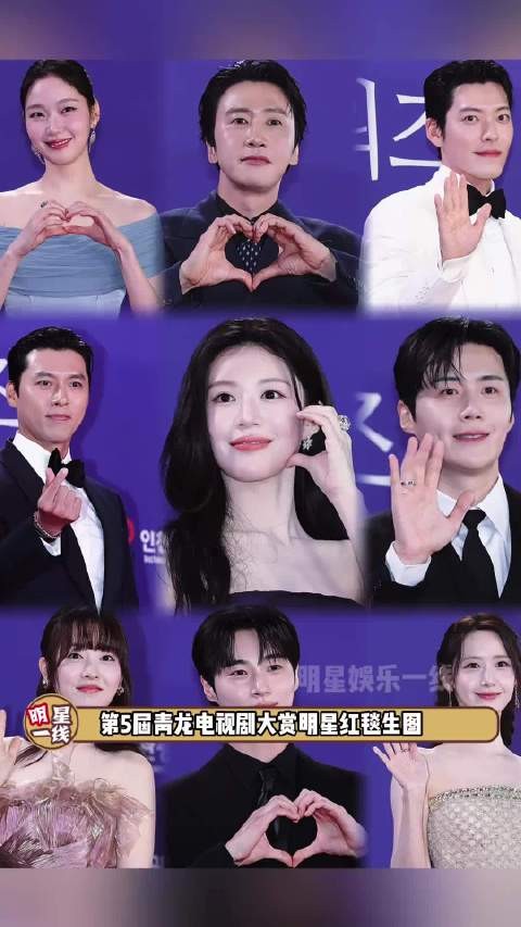 第5届青龙电视剧大赏红毯星光熠熠，韩星摆脱黑白灰礼服状态佳