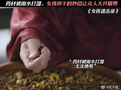 药材被雨水打湿，女孩烘干的妙招让众人大开眼界 女医进击录