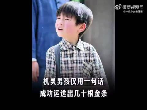 机灵男孩仅用一句话成功带出几十根金条