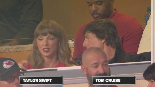 霉霉Taylor Swift和阿汤哥Tom Cruise今日共同观看Broncos VS Chiefs比赛
