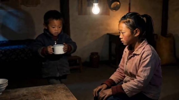 姐弟俩懂事的样子让人心疼