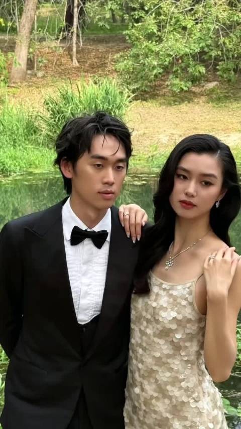 林子濠陈瑜首同框甜似结婚照