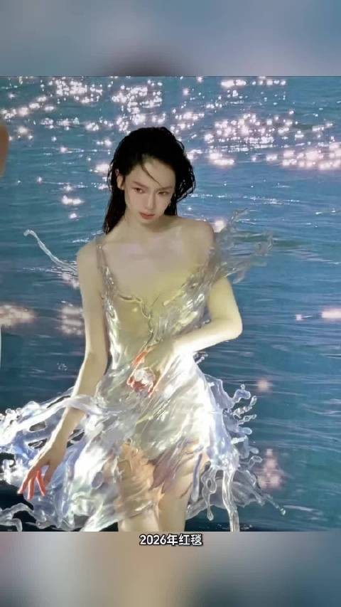 16公斤！戚薇红毯3D打印水花礼服，穿上几乎没法走路