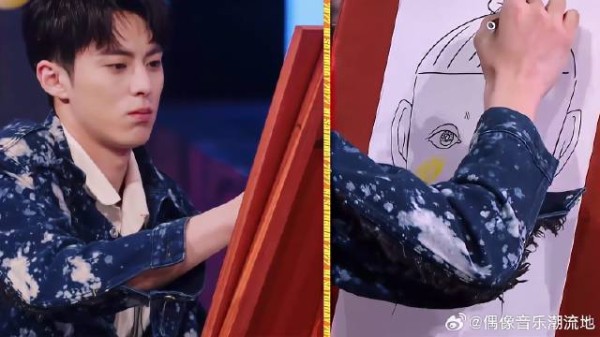 王鹤棣现场作画,被老师调侃是寸头,笑不活了!