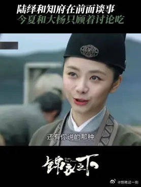 陆绎和知府在前面谈事 今夏和大杨只顾着讨论吃，春笋肉圆子听得人流口水