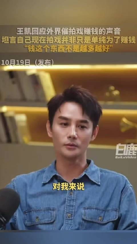 王凯回应外界催拍戏赚钱