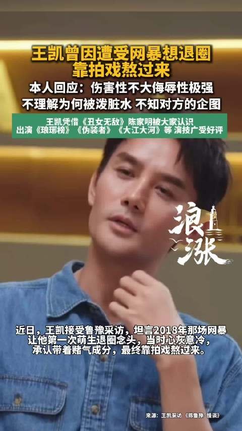 王凯回应曾因网暴想退圈