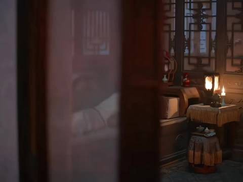 大爷抱怨兰香不陪自己,兰香一来马上装柔弱求安慰