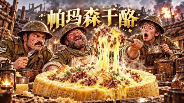 老兵拿80磅帕玛森干酪当锅，结果对面战壕都坐不住了！