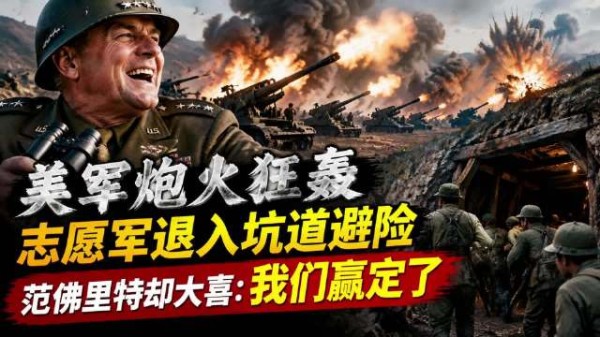 美军万炮狂轰，志愿军退入坑道避险，范佛里特却大笑：这仗稳了